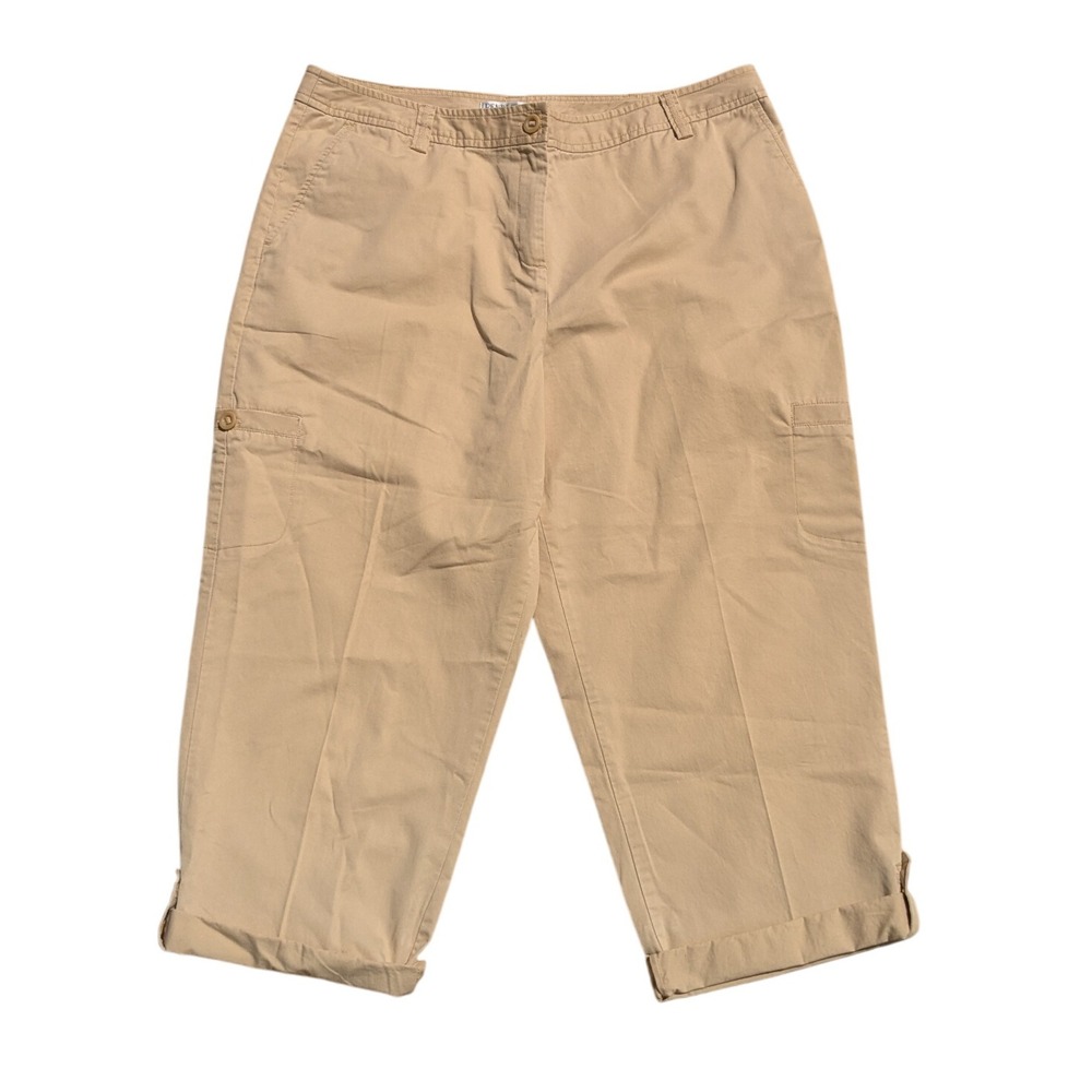 Pendleton Khaki Chino Neutral‎ Loose Fit Cropped Cargo Pants Women's 16